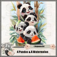 (image for) 4 Pandas & A Watermelon