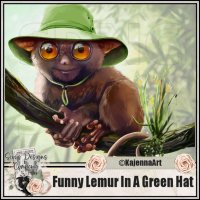 (image for) Funny Lemur In A Green Hat