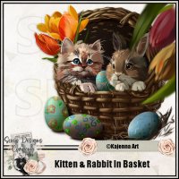 (image for) Kitten And Rabbit In a Basket