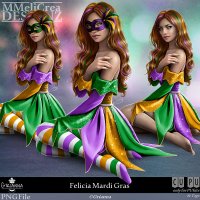 (image for) CLASSIC - Tube - CU Felicia Mardi Gras (PNG)