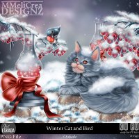 (image for) CLASSIC - CU Winter Cat & Bird